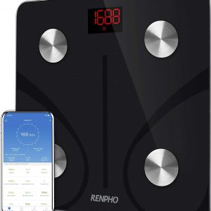 RENPHO Body Fat Scale Smart BMI Scale Digital Bathroom Wireless Weight Scale, Body Composition Analyzer with Smartphone App sync with Bluetooth, 396 lbs – Black