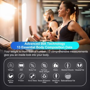 FITINDEX Smart Bluetooth Body Fat Scale with Upgraded App, High Precision Bathroom Scales Digital Weight and Body Fat Body Composition Monitor